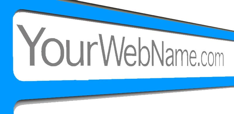 Web browser address bar shown with YourWebName.com
